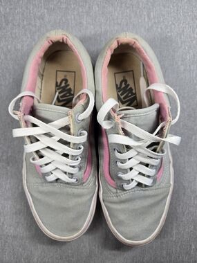 Vans Old Skool Grey and Pink Sneakers Size 7 Women's